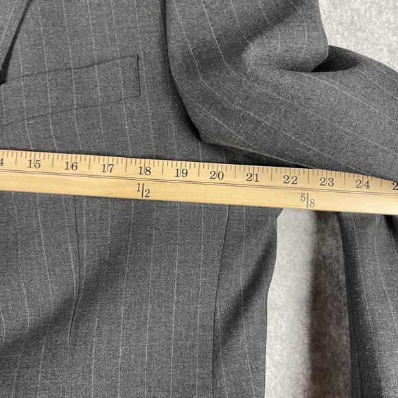 Brooks Brothers 346 Stretch Wool 2 Piece Suit Gray Striped Blazer 44R Pant 35x31 - Picture 3 of 16